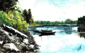 Tisza holtág, csónakok (21x30)