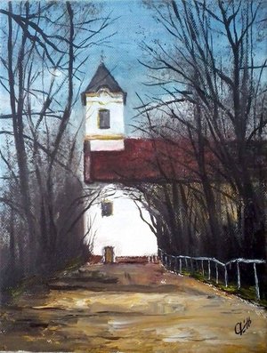 Templom (Kesztölc) (21x30 olaj)