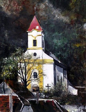 Kesztölci templom (30x40 olaj) 