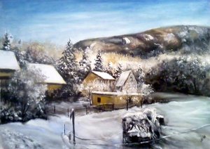 Klastrompuszta télen (50x70 olaj) 